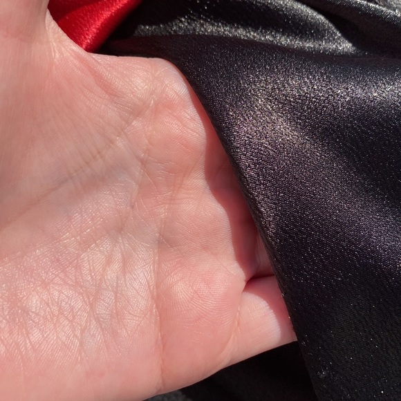 Black and White Dress with Red Sash - Picture 2 of 7